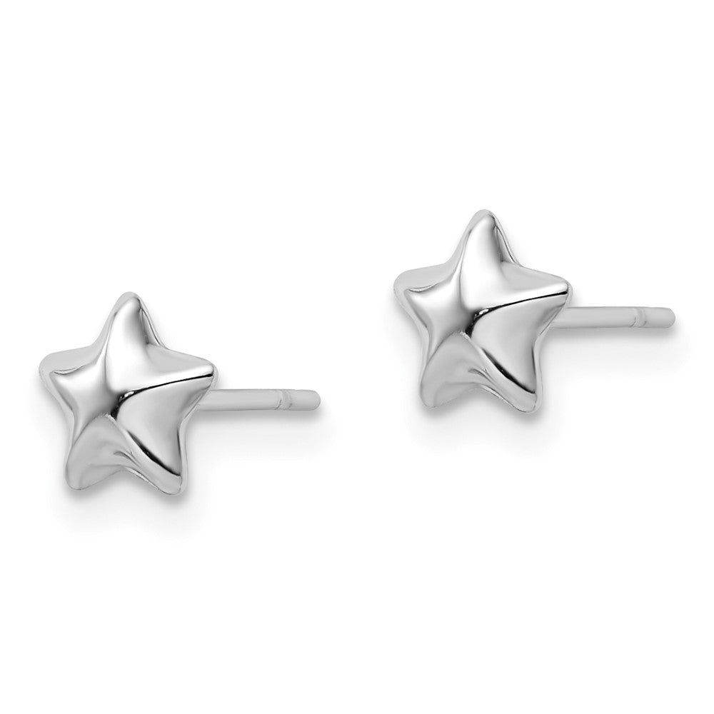 Gold Puffed Star Post Earrings