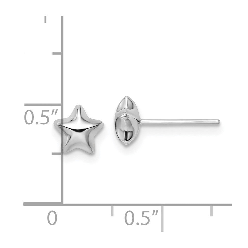 Gold Puffed Star Post Earrings