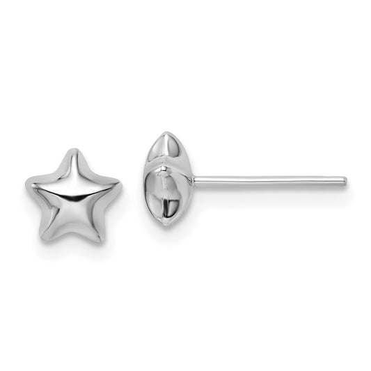 Gold Puffed Star Post Earrings