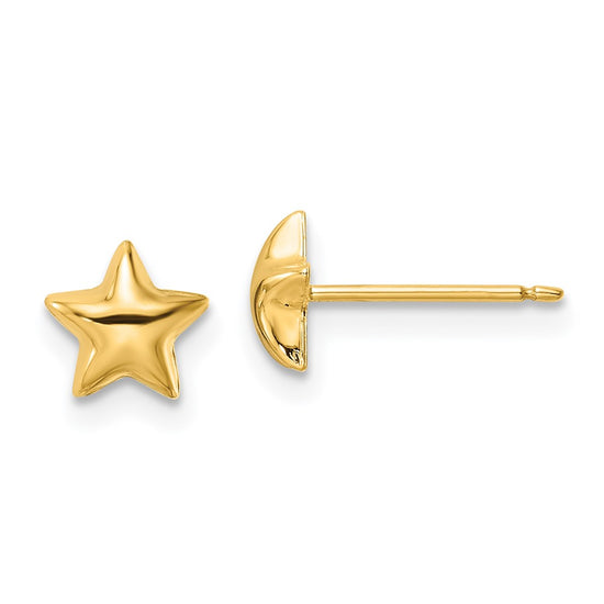 14k Polished Star Post Earrings
