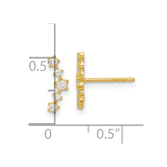 14K Polished Fancy CZ Arc Post Earrings