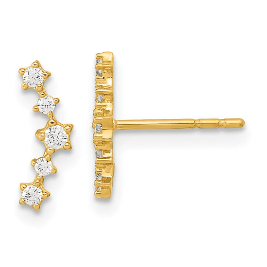 14K Polished Fancy CZ Arc Post Earrings