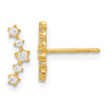 14K Polished Fancy CZ Arc Post Earrings