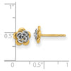 14K Two-tone Flower Post Earrings
