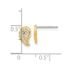 14K Two-tone Cut-out Leaf Post Earrings