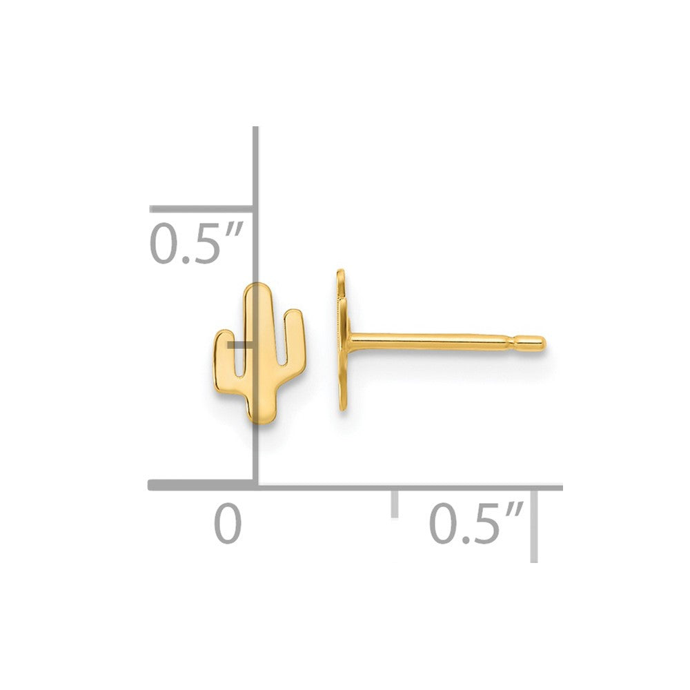 14K Polished Small Cactus Post Earrings