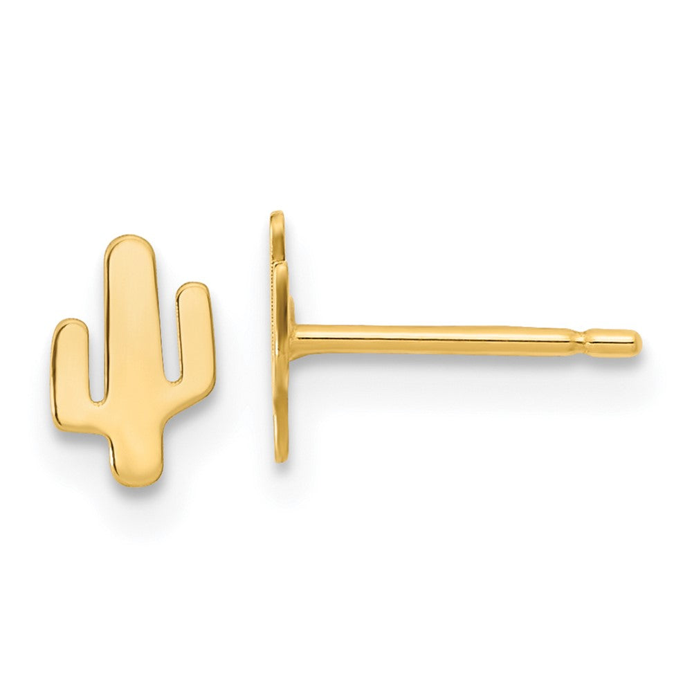14K Polished Small Cactus Post Earrings