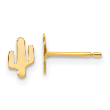 14K Polished Small Cactus Post Earrings