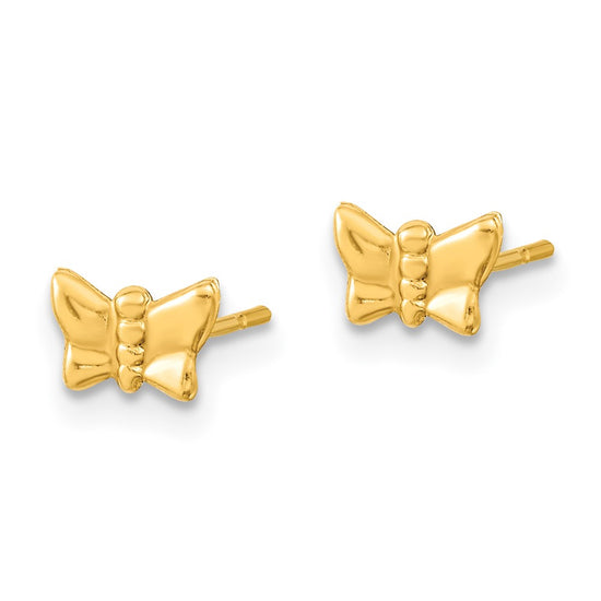 14K Butterfly/3-4mm Freshwater Cultured Pearl/Mini Hoop 3-Pair Earring Set