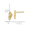 14k Polished CZ Mini Seahorse Post Earrings