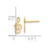 14K Polished Musical Treble Clef Post Earrings