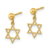 Gold Star of David Post Dangle Earrings