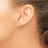 14K White Gold Polished Star of David Post Dangle Earrings