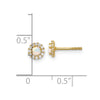 14K Polished CZ and Lab Created Opal Halo Screwback Post Earrings