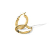 14K Polished and Diamond-cut Knife Edge Hoop Earrings