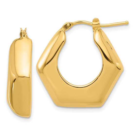 14K Polished Hoop Earrings