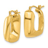 14K Polished Square Hoop Earrings