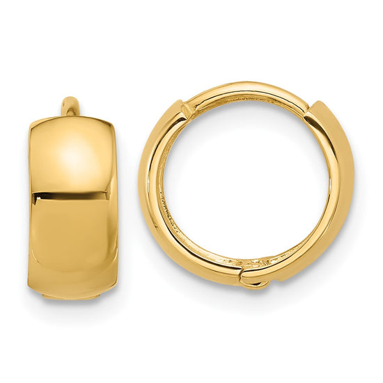14k Polished 5mm Hinged Huggie Hoop Earrings