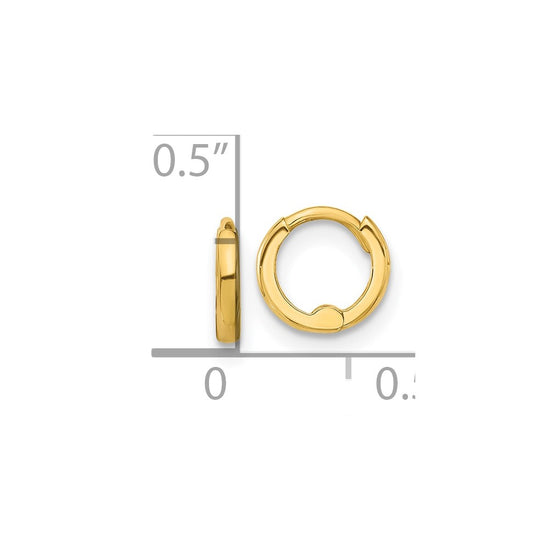 14k Polished 1.45x7.5mm Hinged Huggie Hoop Earrings