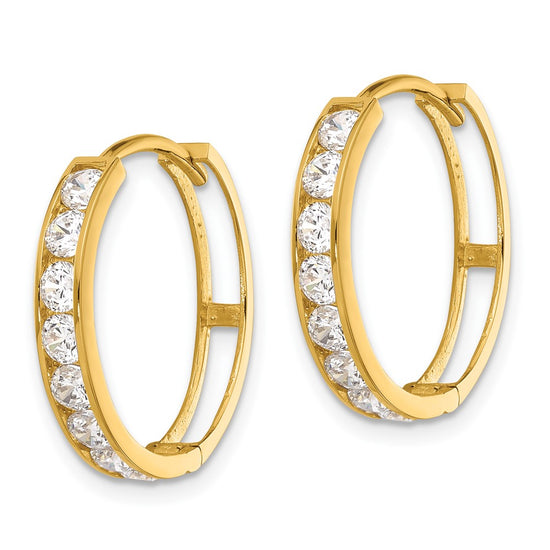 Gold CZ Hoop Earrings
