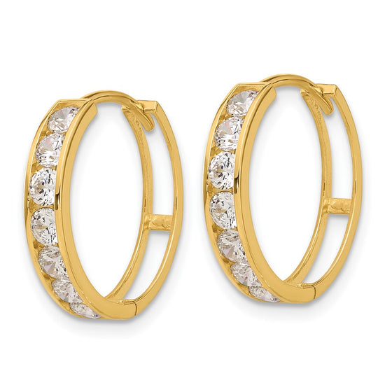 Gold CZ Hoop Earrings
