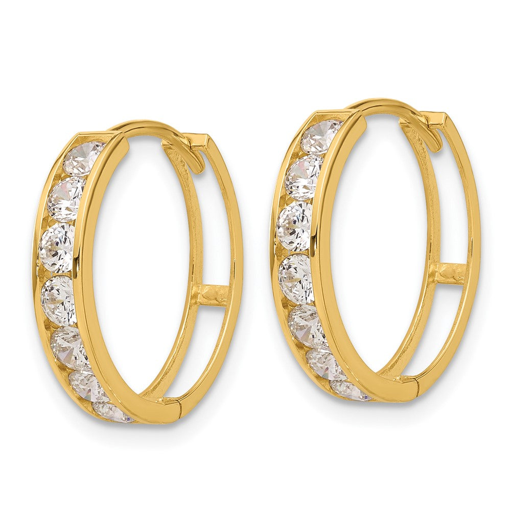 Gold CZ Hoop Earrings