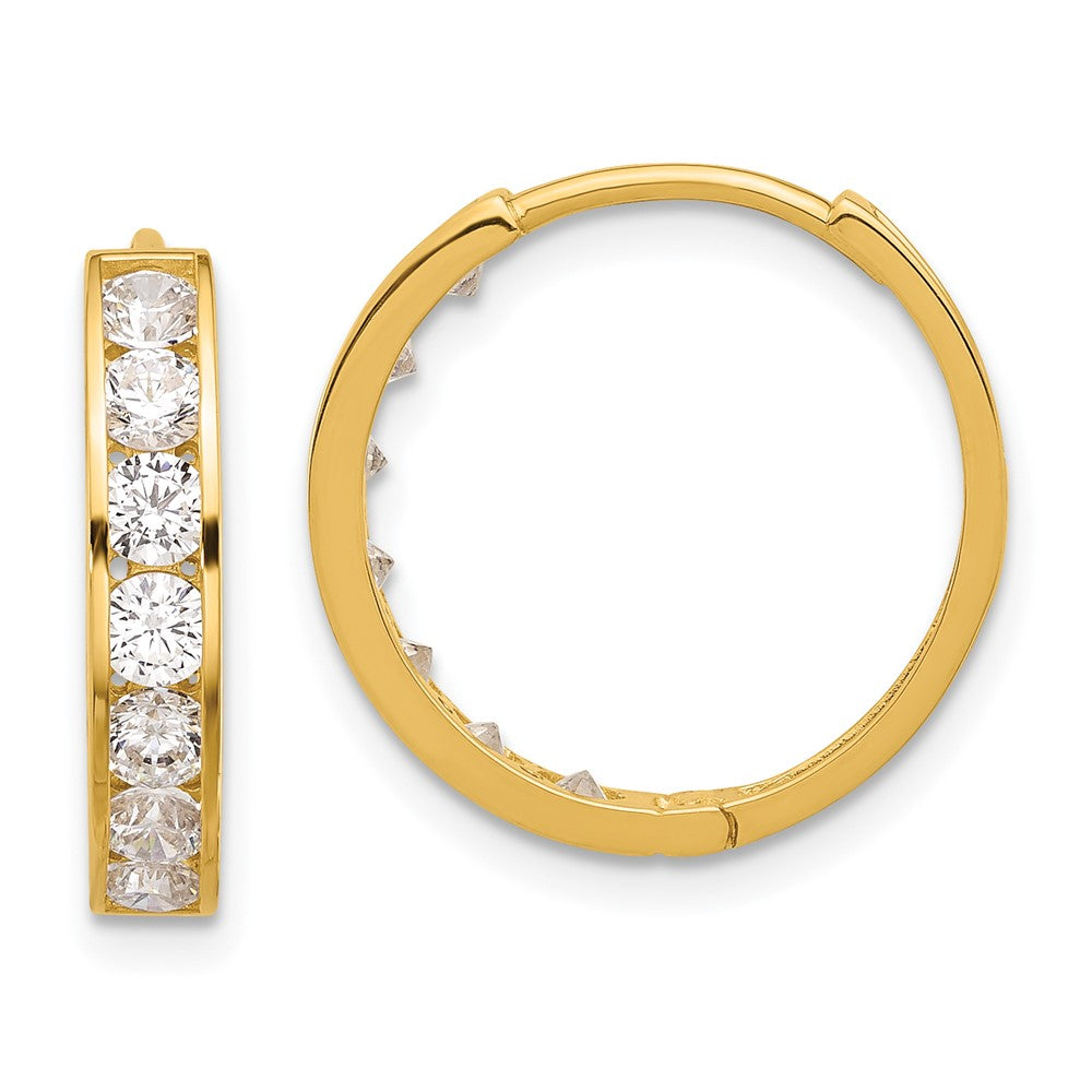 Gold CZ Hoop Earrings