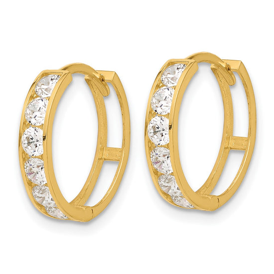 Gold CZ Hoop Earrings