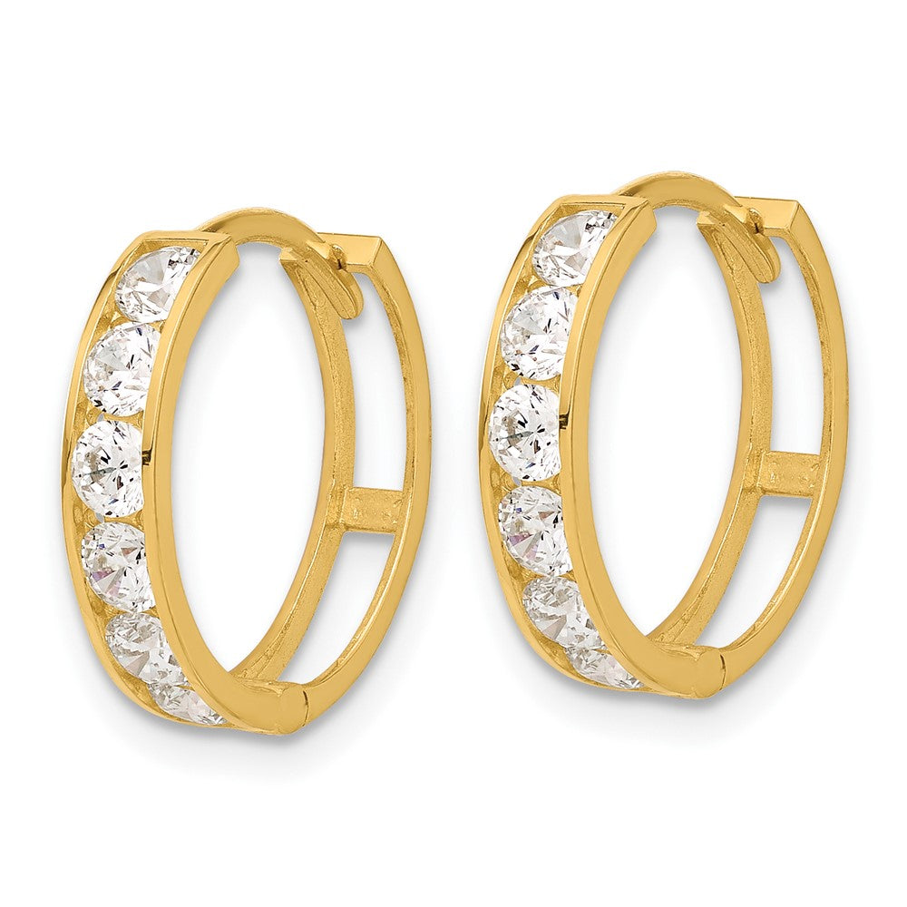 Gold CZ Hoop Earrings