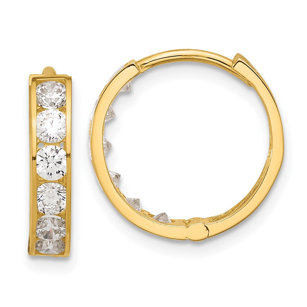 Gold CZ Hoop Earrings