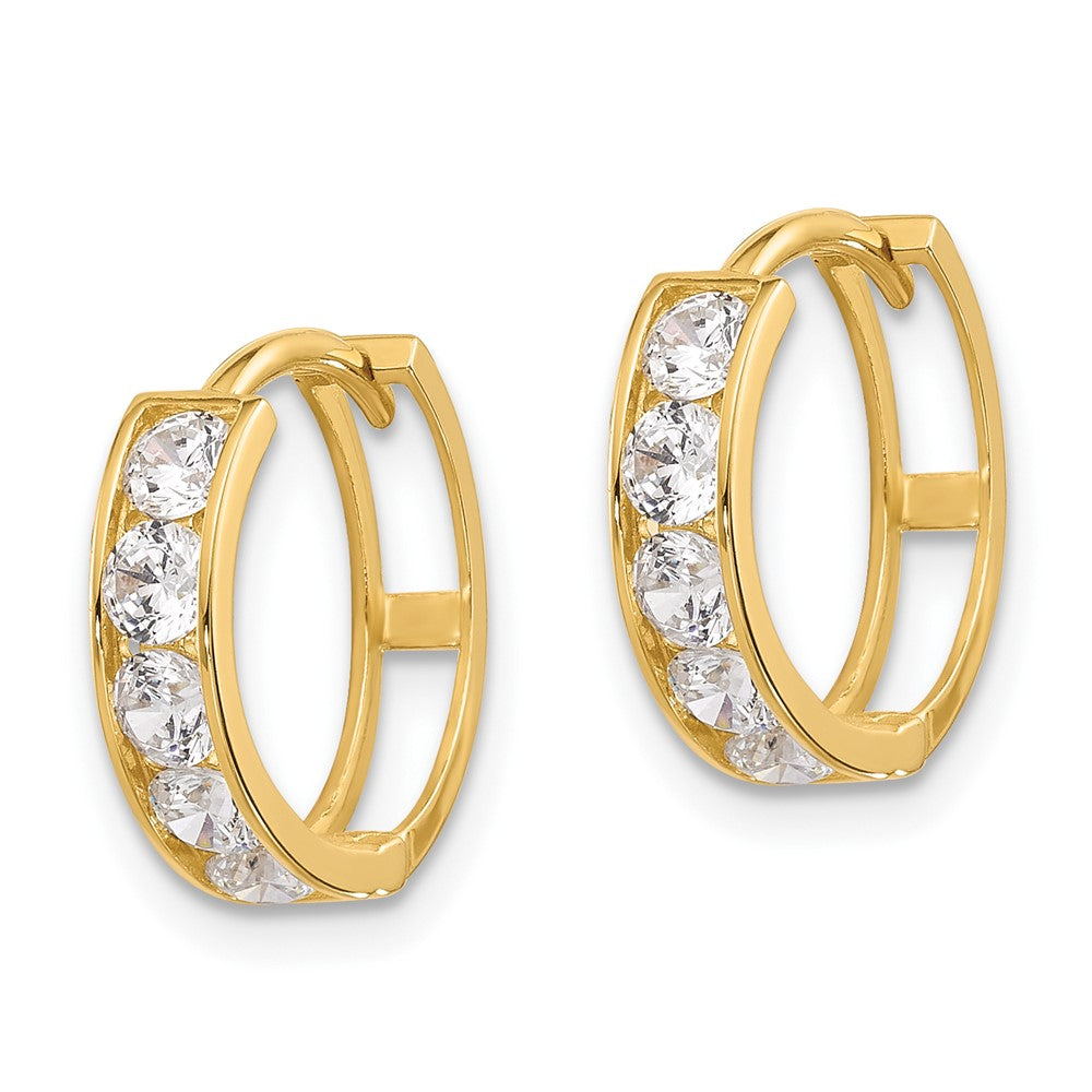 Gold CZ Hoop Earrings