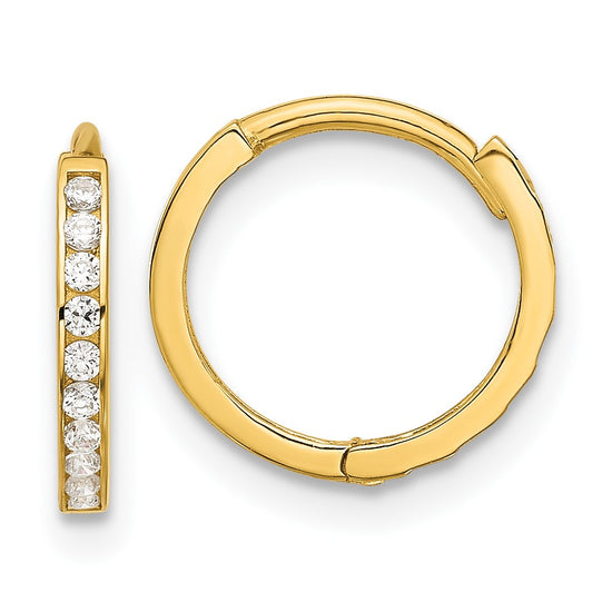 Gold CZ Hoop Earrings