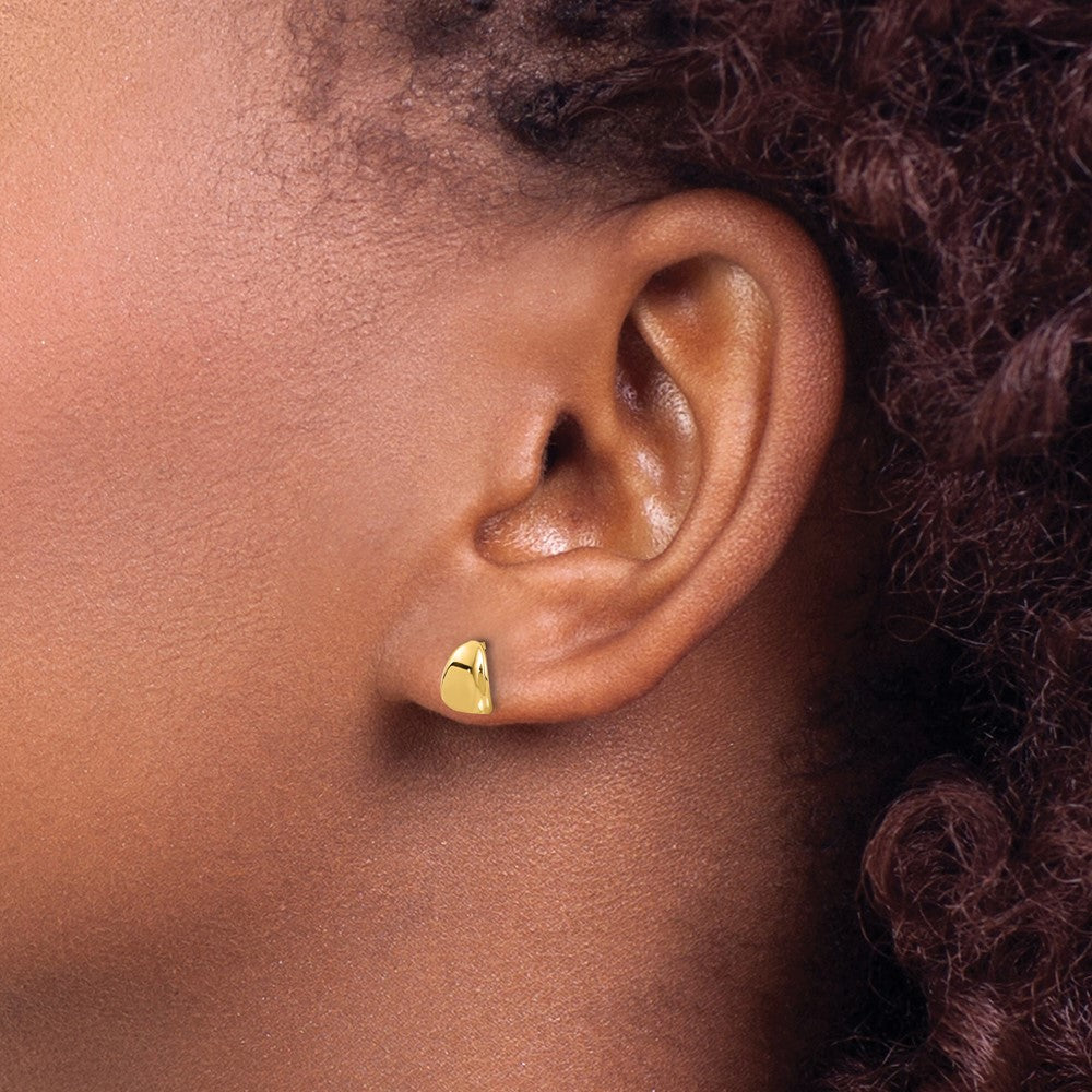 14K 5x7mm Polished Curved Post Earrings