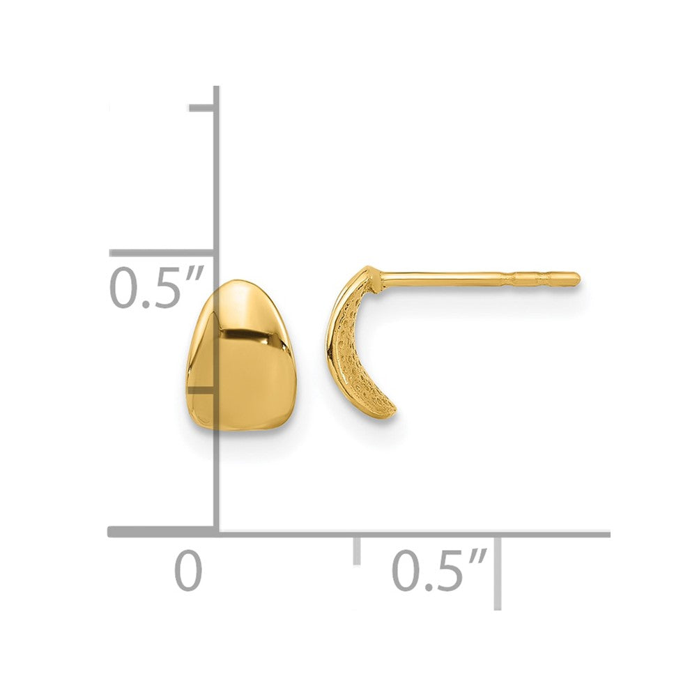 14K 5x7mm Polished Curved Post Earrings