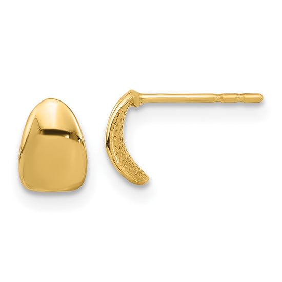 14K 5x7mm Polished Curved Post Earrings