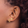 14K Set of Two Pair Polished 5mm Ball and Hinged Hoop Earrings