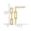 14K Polished Open Paperclip Link Dangle Post Earrings