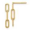 14K Polished Open Paperclip Link Dangle Post Earrings