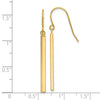 14K Polished Bar Dangle French Hook Earrings