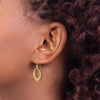 14K Diamond-cut Oval Dangle French Hook Earrings