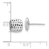 14K White Gold 8mm Diamond-cut Puffed Square Button Post Earrings