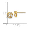 14K 7mm Polished CZ Love Knot Post Earrings