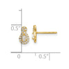 14K Polished CZ Infinity Post Earrings