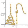 14k Polished CZ Christmas Tree French Hook Dangle Earrings