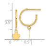 14K Polished Hoop with Flower Earrings