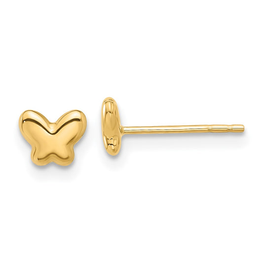 14K Polished Small Butterfly Post Earrings