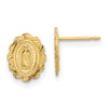 14K Diamond-Cut Small Miraculous Medal Post Earrings