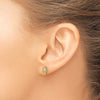 14K Polished Mini CZ Hamsa Post Earrings