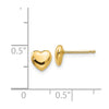 14K 6mm Polished Heart Post Stud Earrings