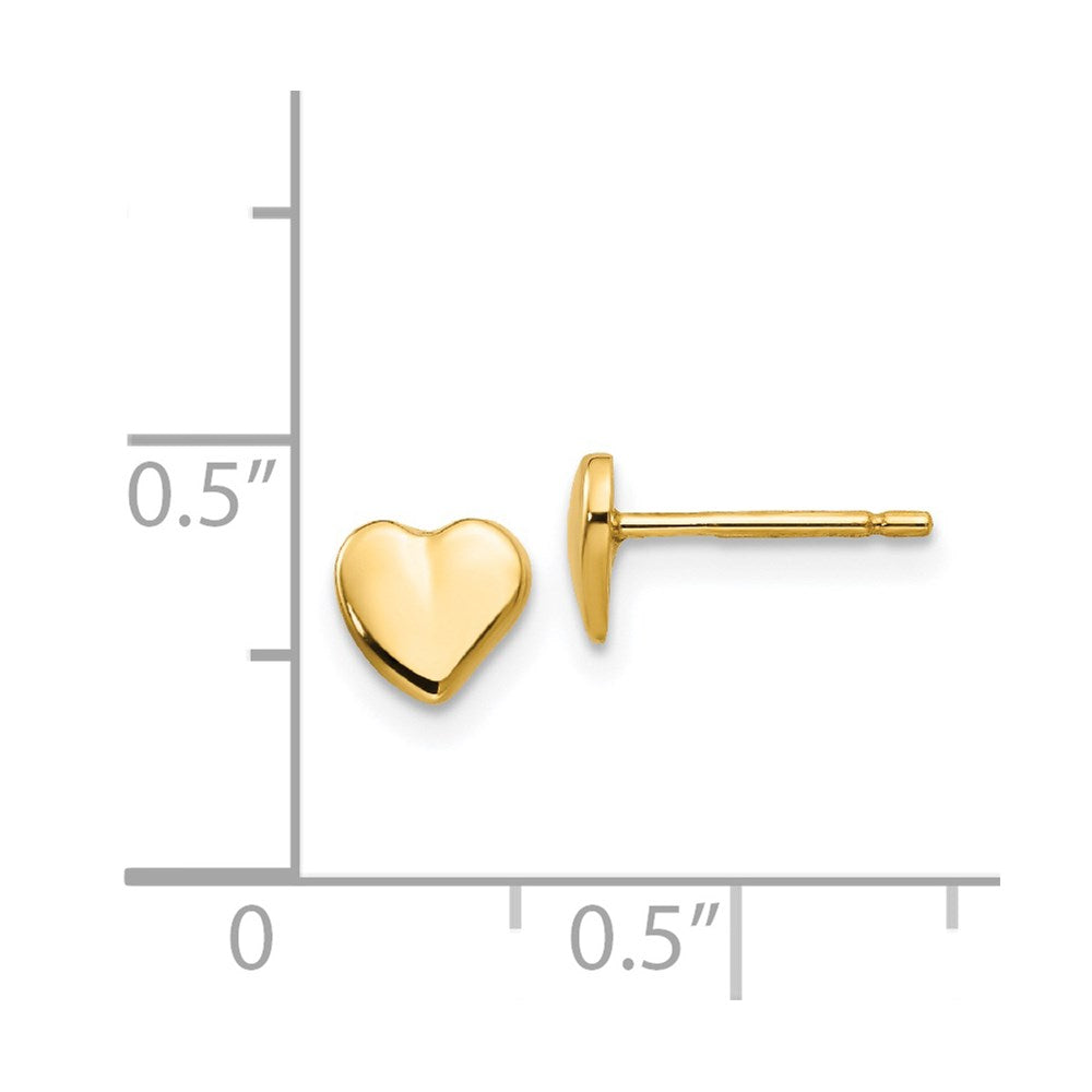 14K Polished Heart Post Earrings
